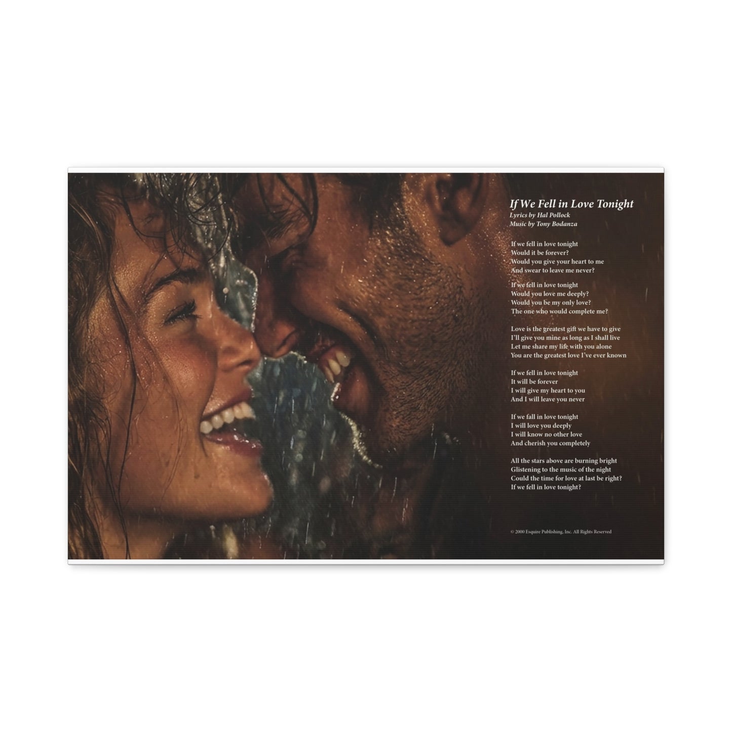 If We Fell In Love Tonight — Lyric Art Print (Canvas)