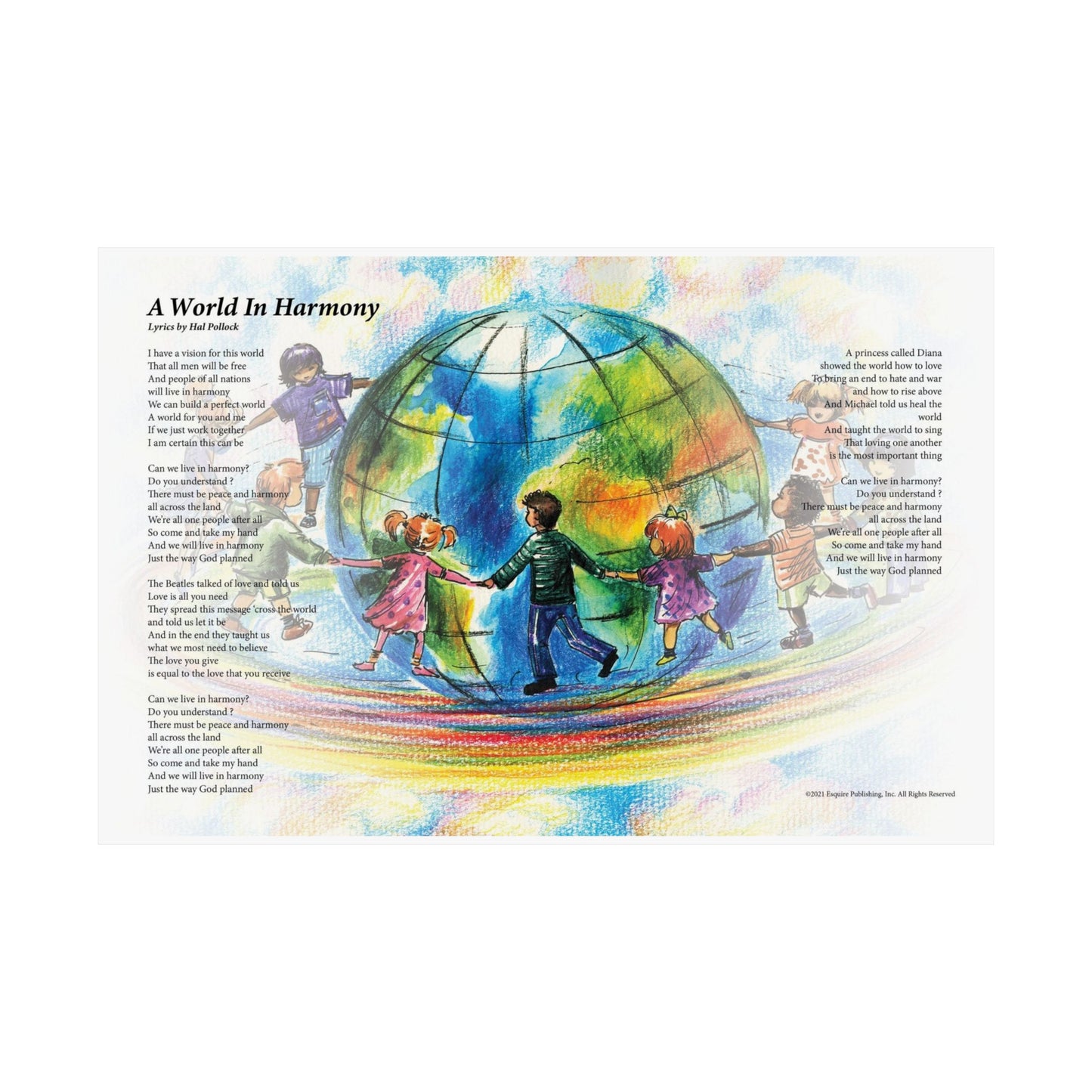 A World In Harmony — Lyric Art Print (Matte Paper)