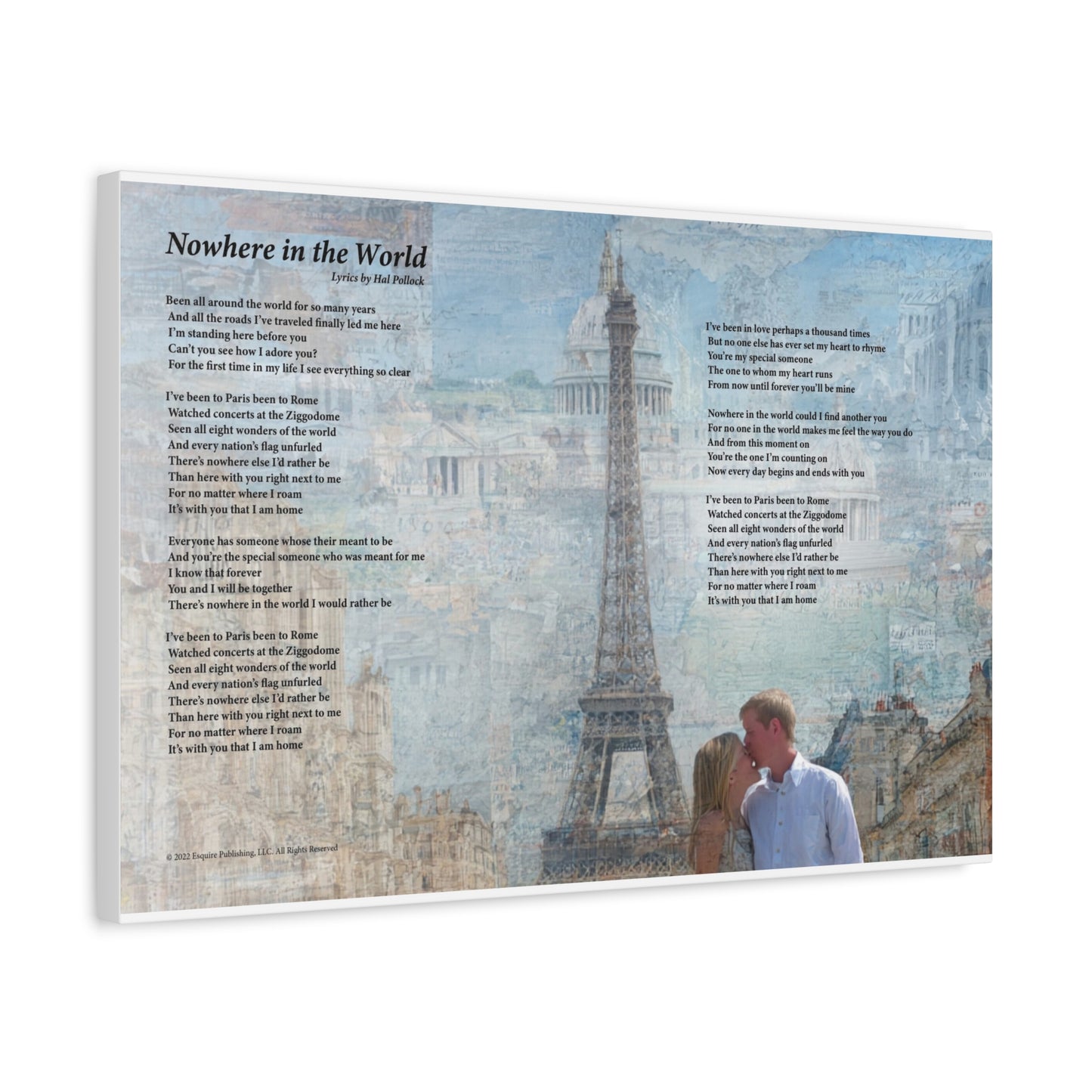 Nowhere In The World — Lyric Art Print (Canvas)