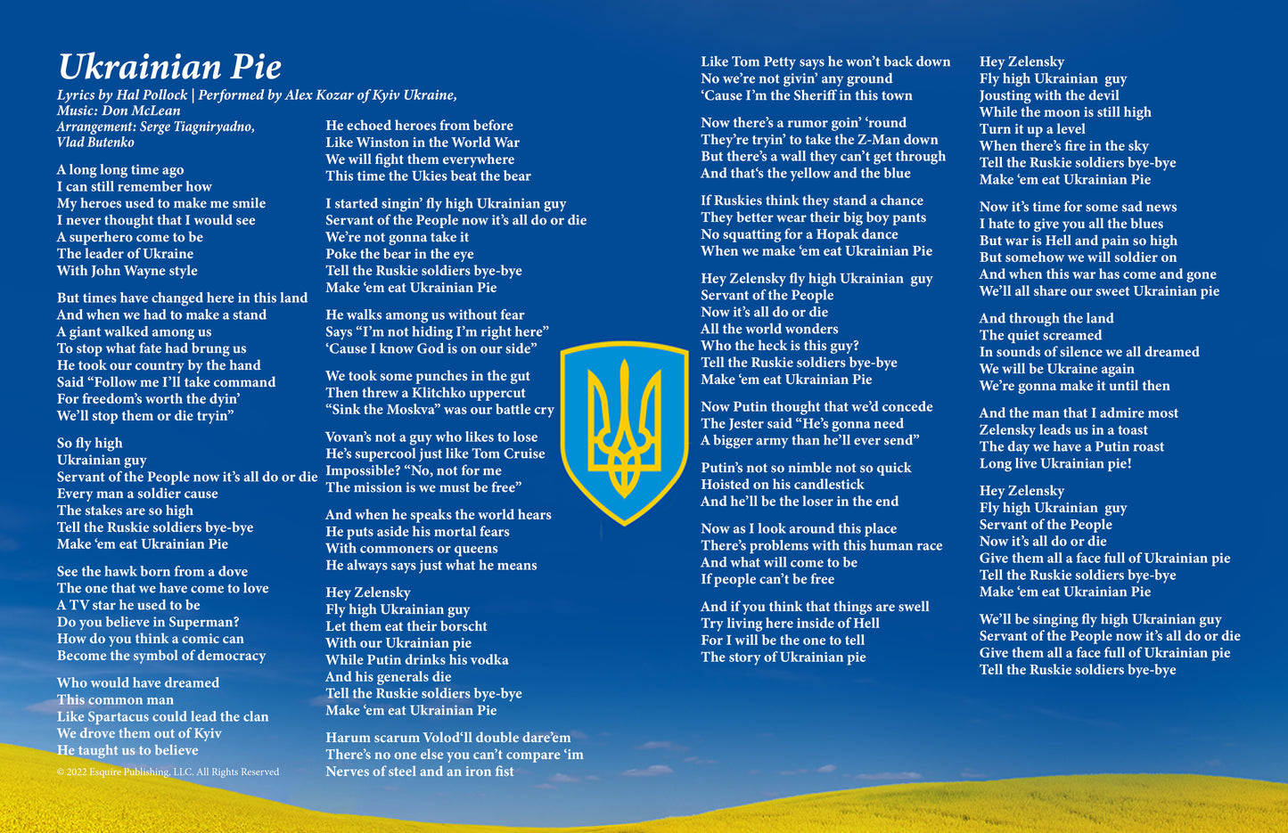 Ukrainian Pie - Lyric Art Print