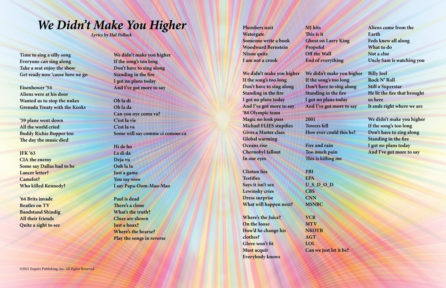 We Didn't Make You Higher - Lyric Art Print