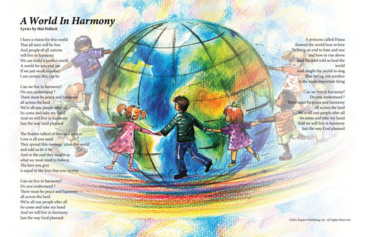 A World In Harmony - Lyric Art Print