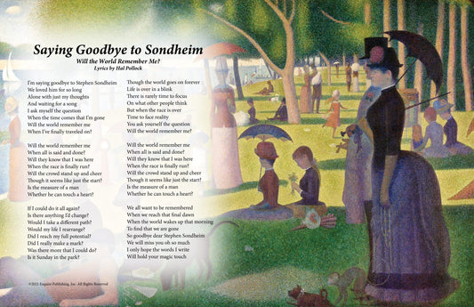 Saying Goodbye To Sondheim - Lyric Art Print