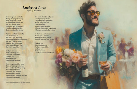 Lucky At Love - Lyric Art Print