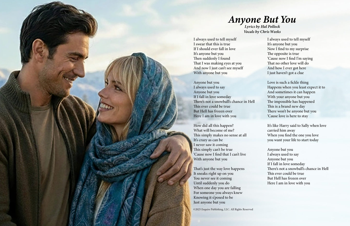 Anyone But You - Lyric Art Print