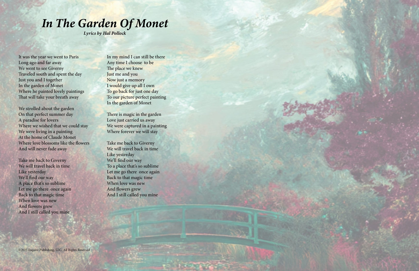 In The Garden Of Monet - Lyric Art Print