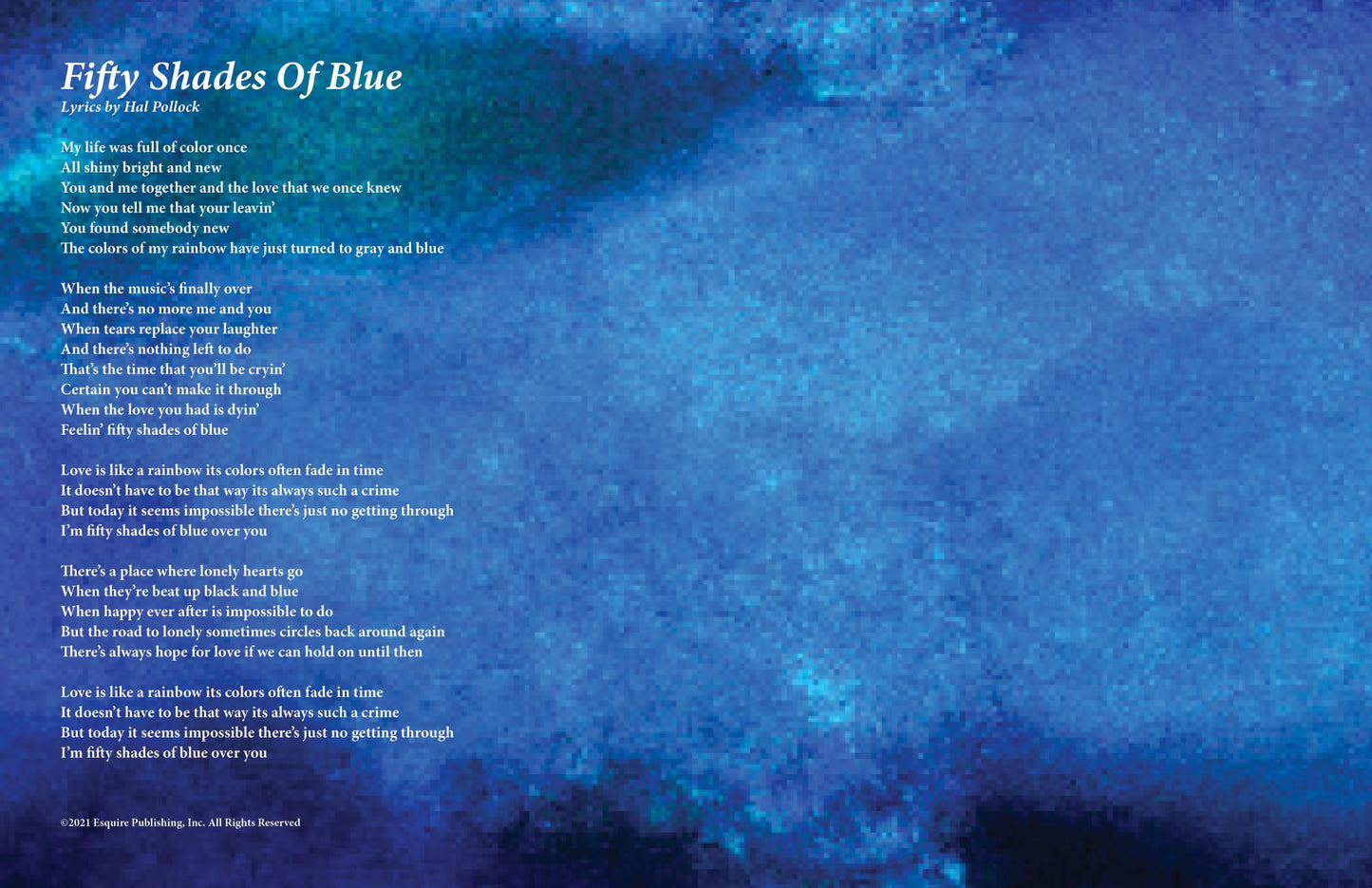 Fifty Shades Of Blue - Lyric Art Print