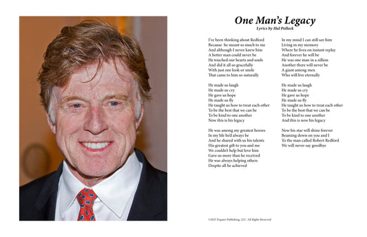 One Man's Legacy - Lyric Art Print