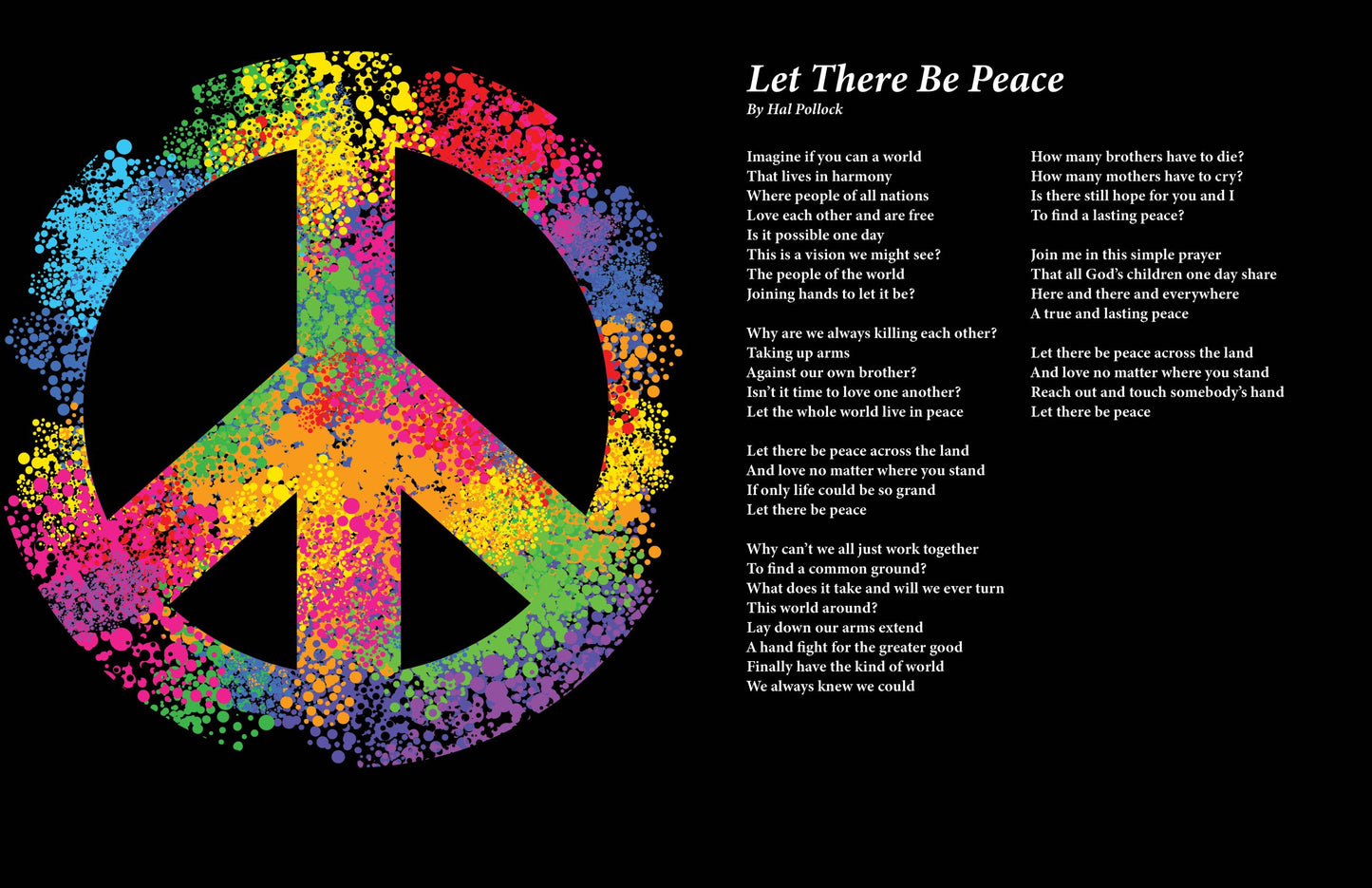 Let There Be Peace - Lyric Art Print